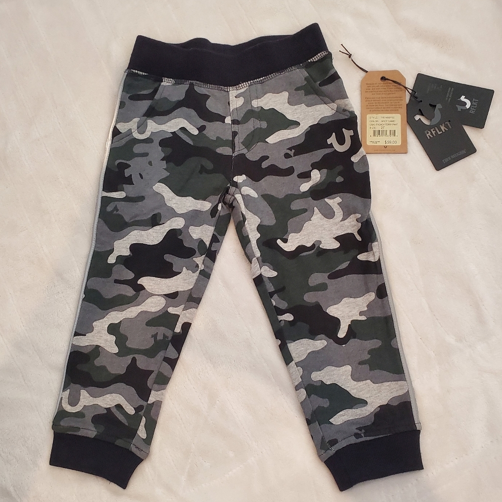 True Religion Pant Toddler Black & Gray Camouflage Sz 2T NWT